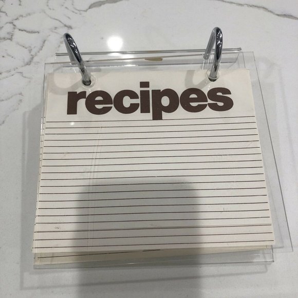 Vintage Mid Century Modern Lucite Roto Recipe File Cards 1970's Unused - Picture 2 of 7